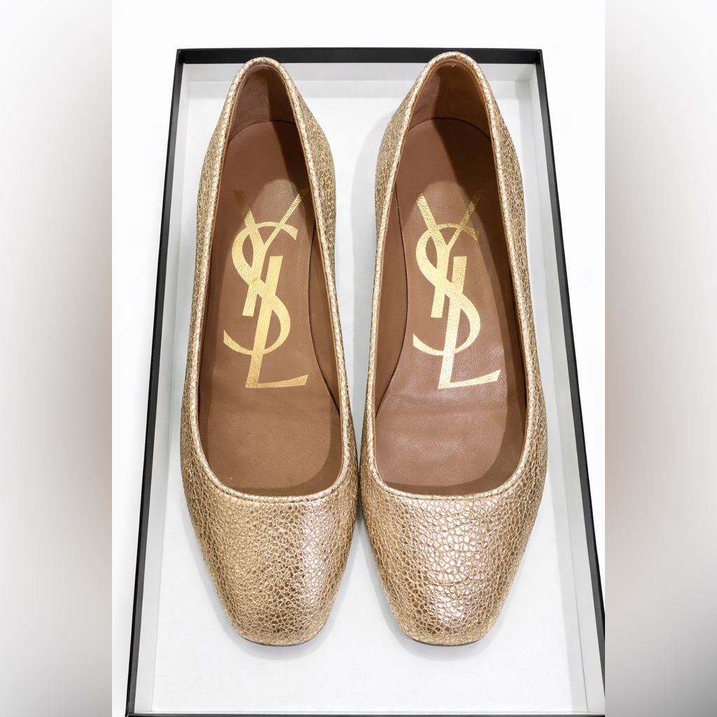 Yves Saint Laurent Metallic Gold Ballerina